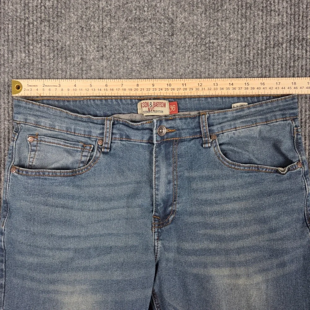 Hudson‎ & Barrow NYC Slim Stretch Jeans Mens 36x32 Medium Wash Denim Pants
